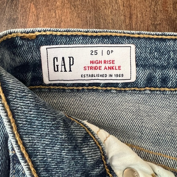 GAP High Rise Stride Ankle Jeans Size 25 / 0 Petite - Picture 3 of 3